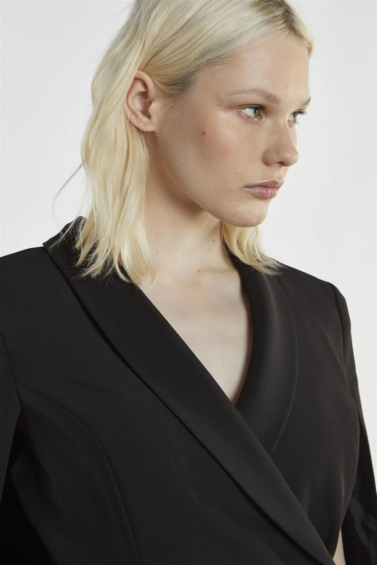 Black Blazer-Cape Mini-Dress - Image 4