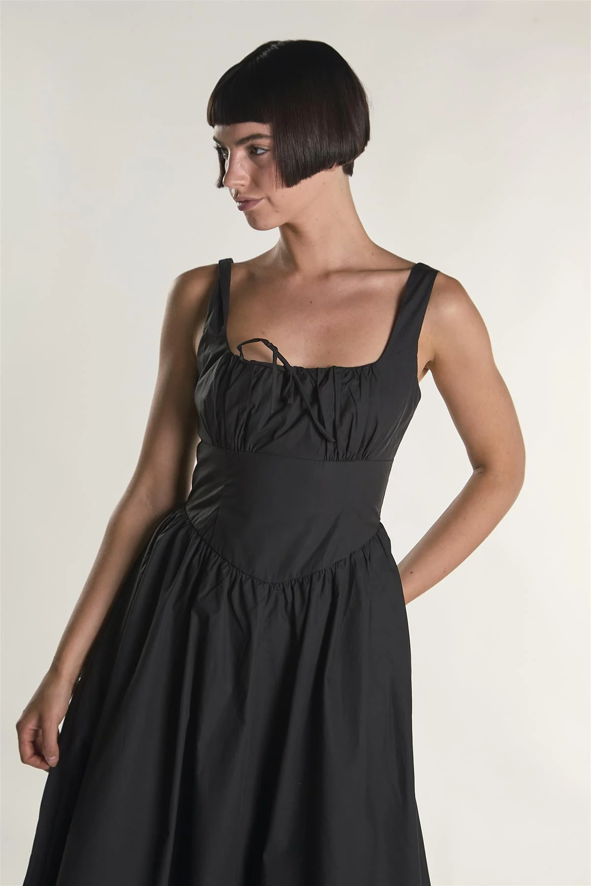 Black Skater Midi-Dress - Image 3