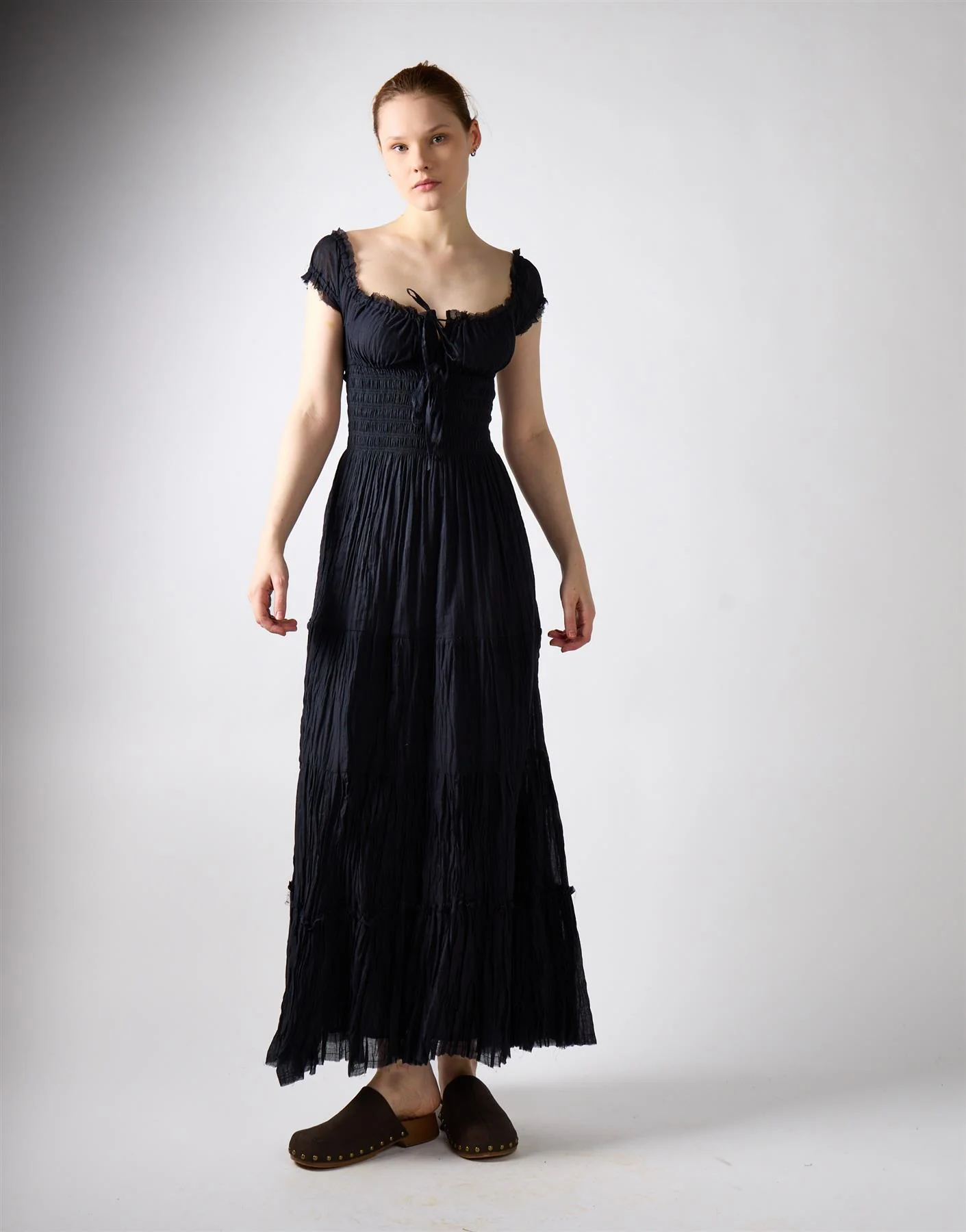 Black Tiered Maxi Dress - Image 4