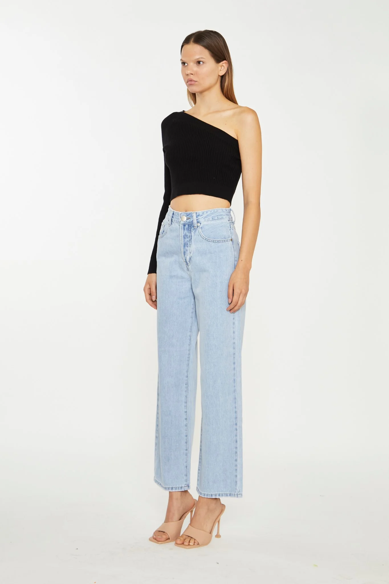 Bleach Stonewash Straight Leg Jeans - Image 3