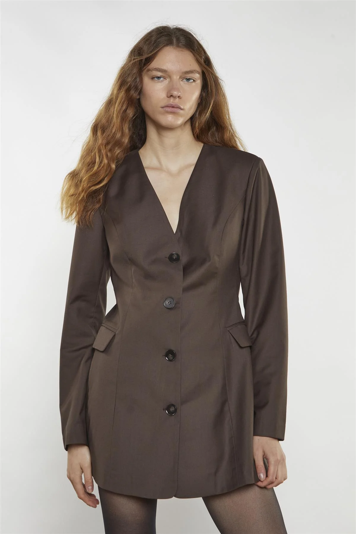 Brown Blazer Mini-Dress - Image 3