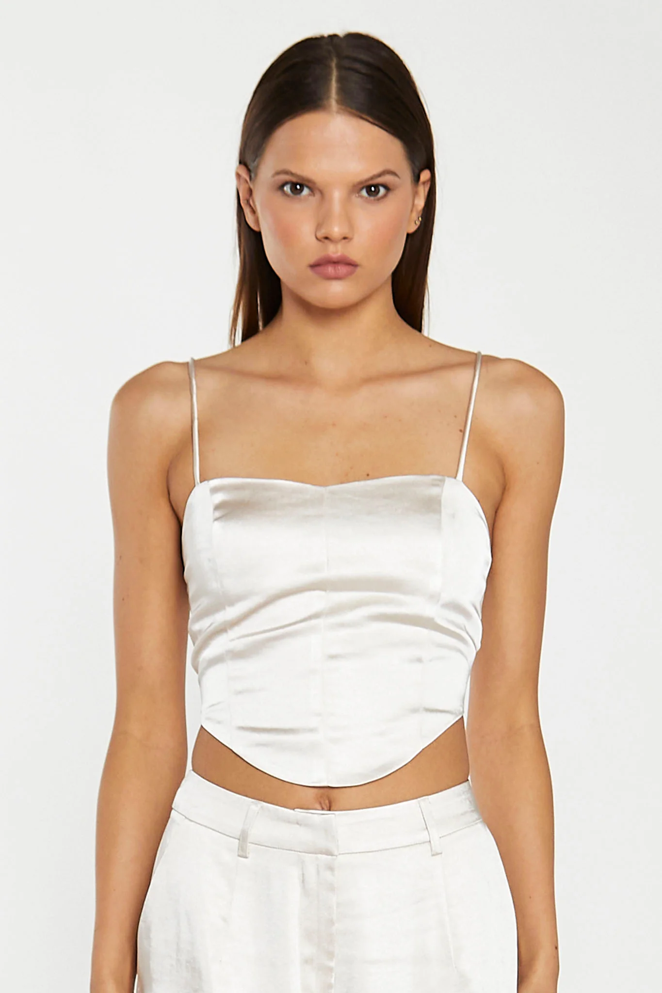 Champagne Satin Corset Top - Image 3