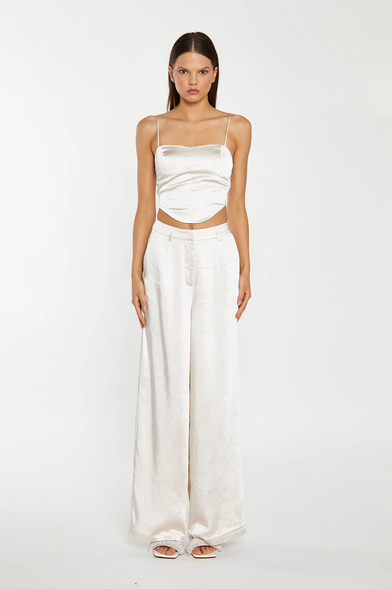 Champagne Satin Corset Top - Image 4