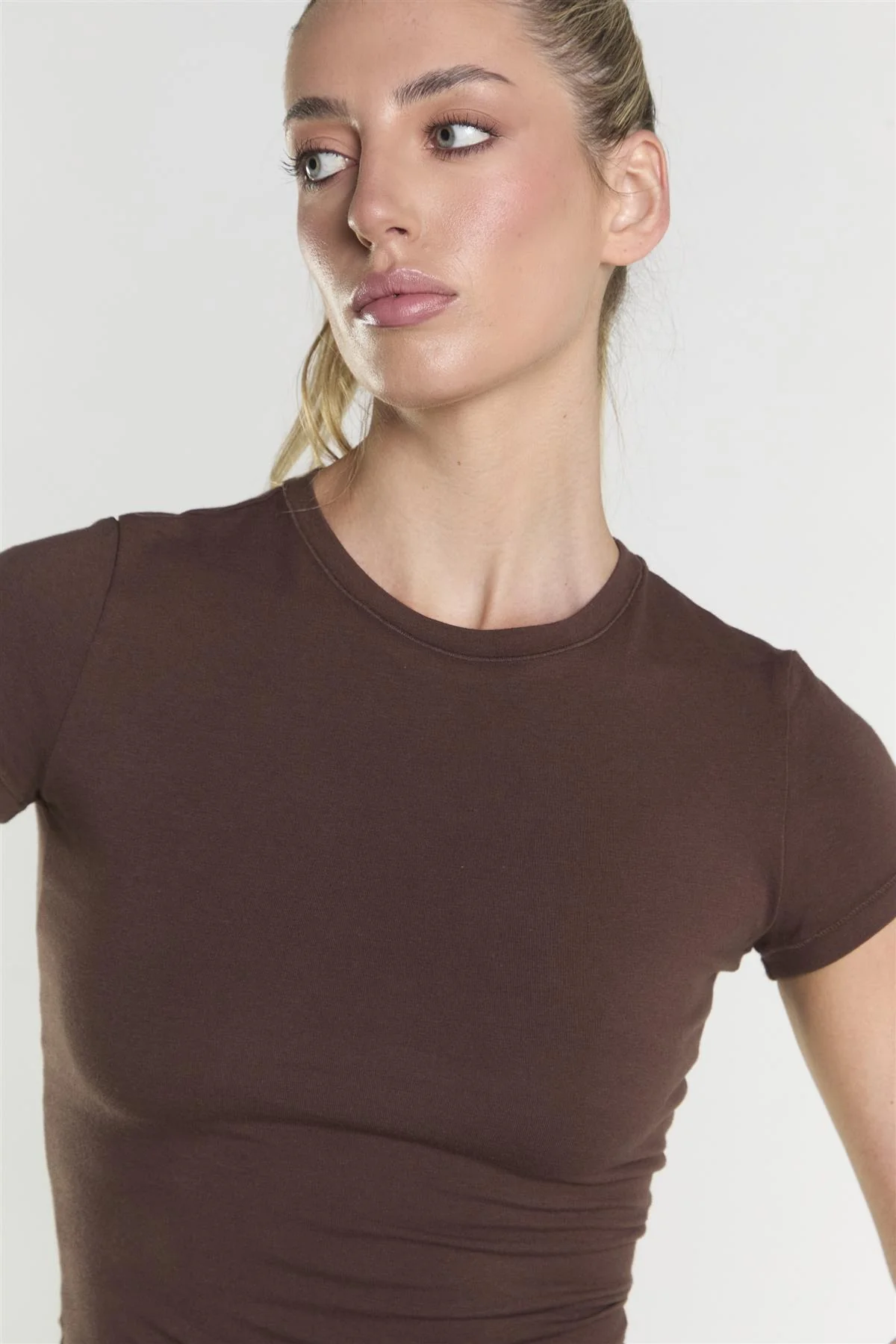 Crew Neck Top - Coffee - Image 4