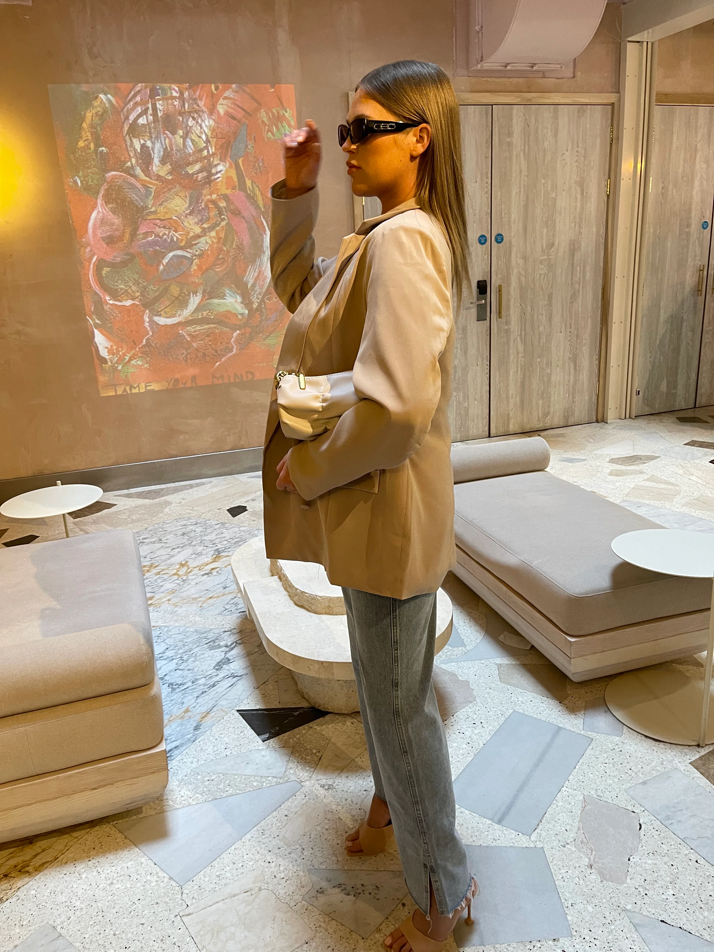 Glamorous Curve Stone Double-Breasted Blazer - Image 3