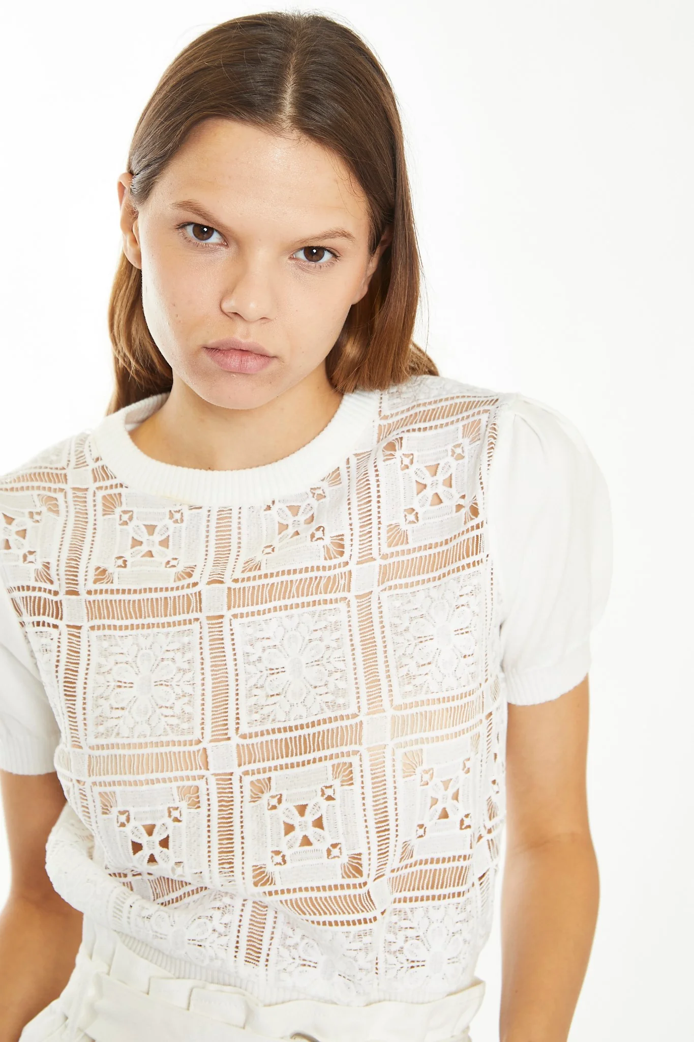 Off White Crochet Knit Top - Image 4