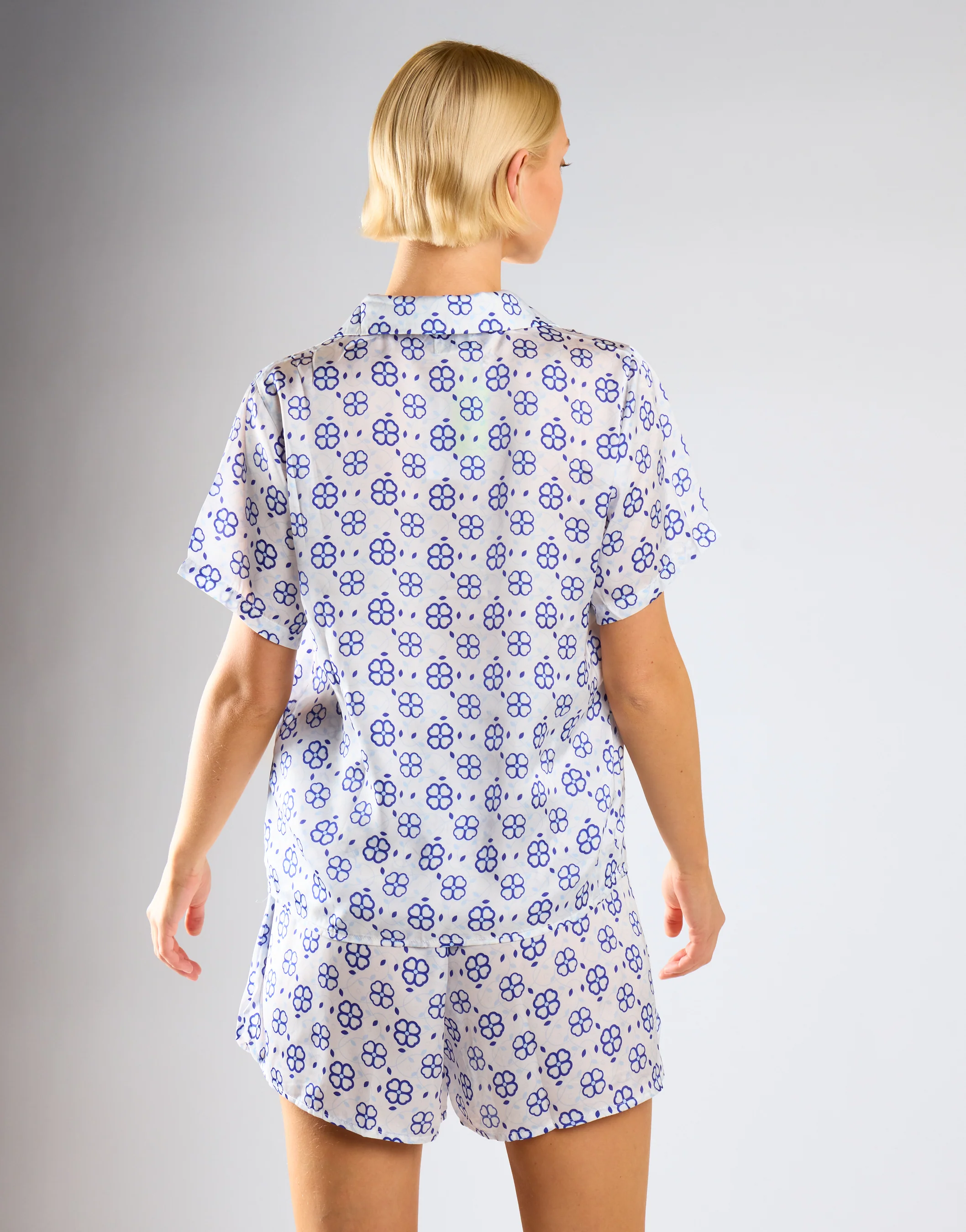 Glamorous Care Royal Blue Geo High Waisted Shorts - Image 4