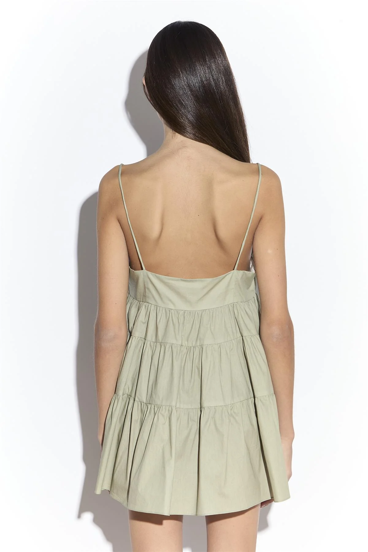 Light Khaki Empire Line Mini Dress - Image 4