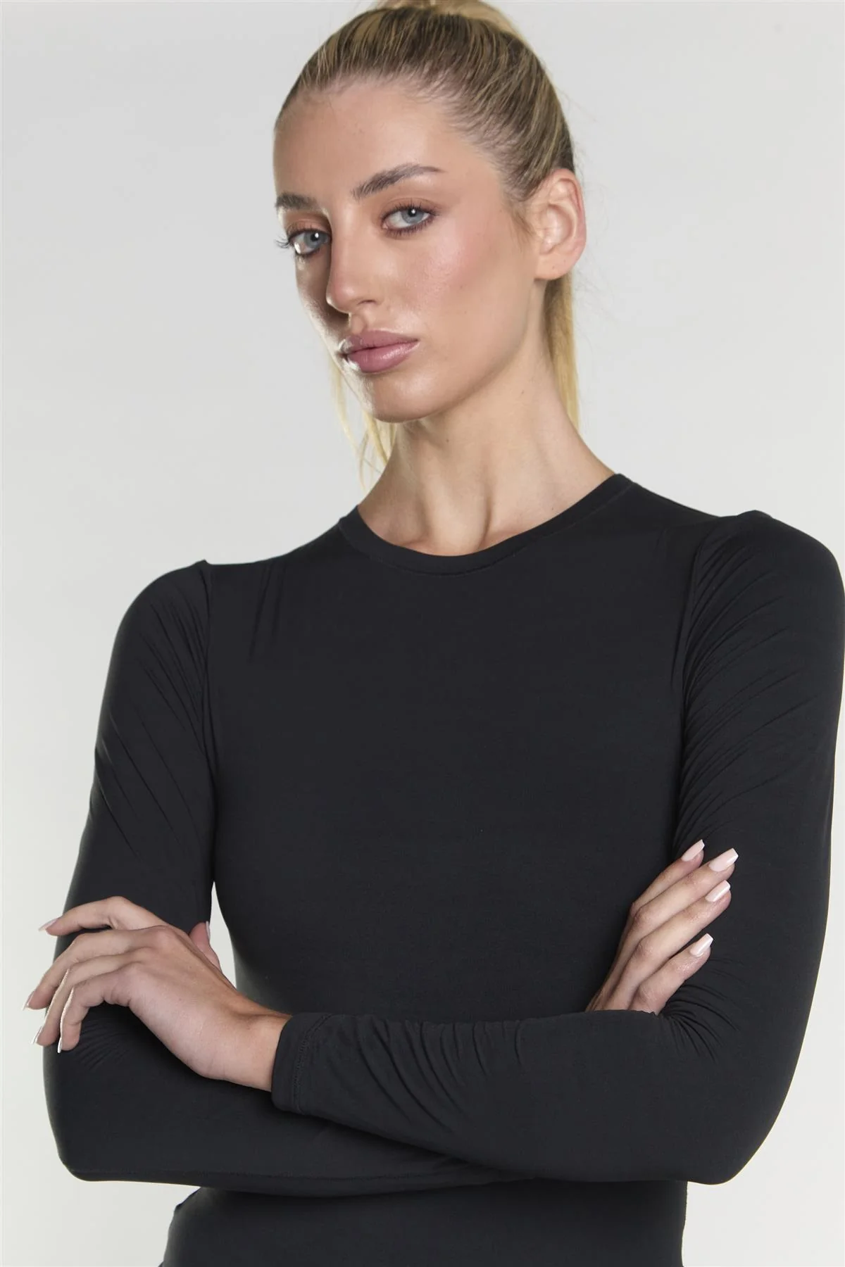 Long Sleeve Bodysuit - Black - Image 4