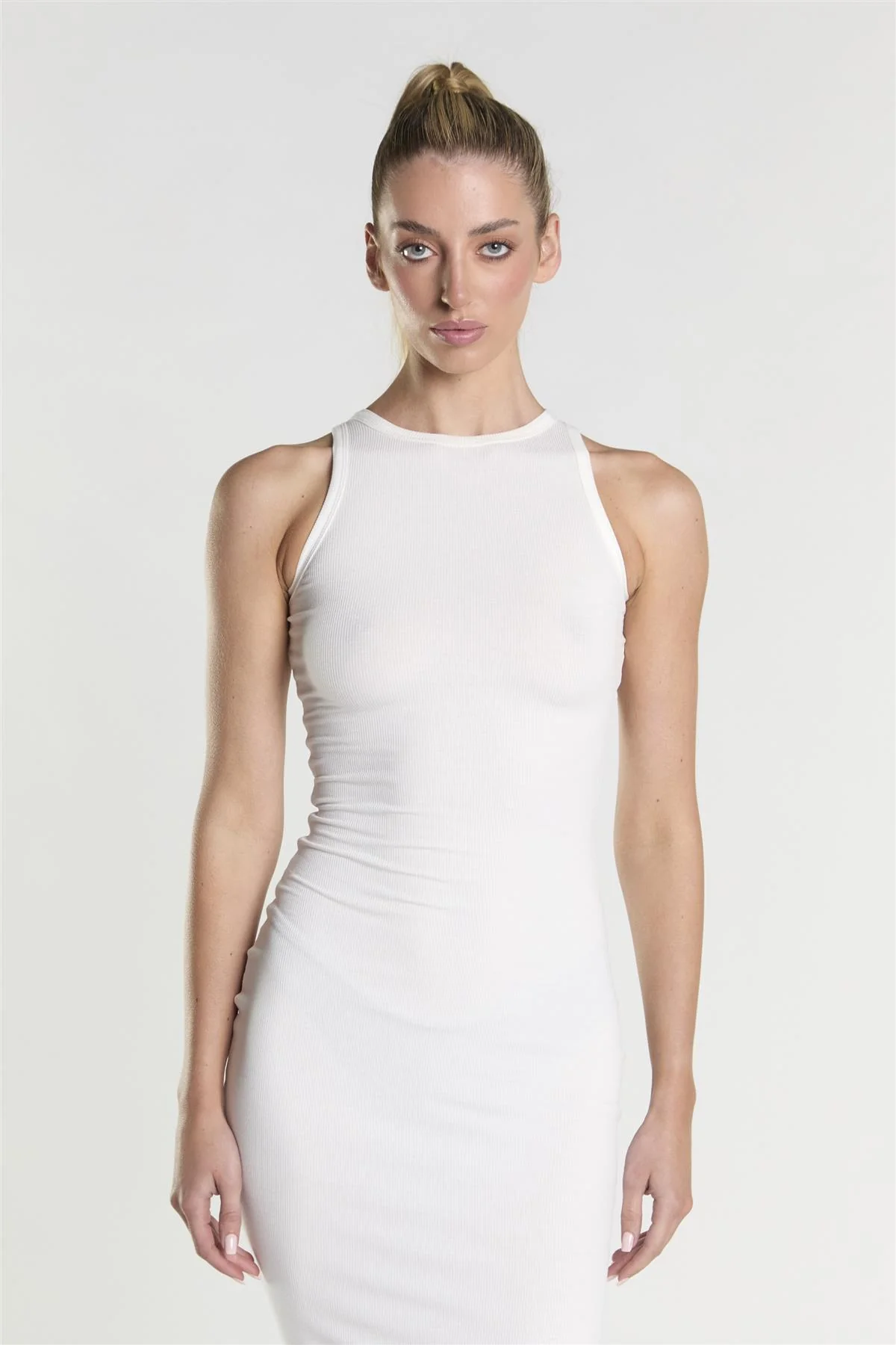 Racerback Maxi Dress - White - Image 3