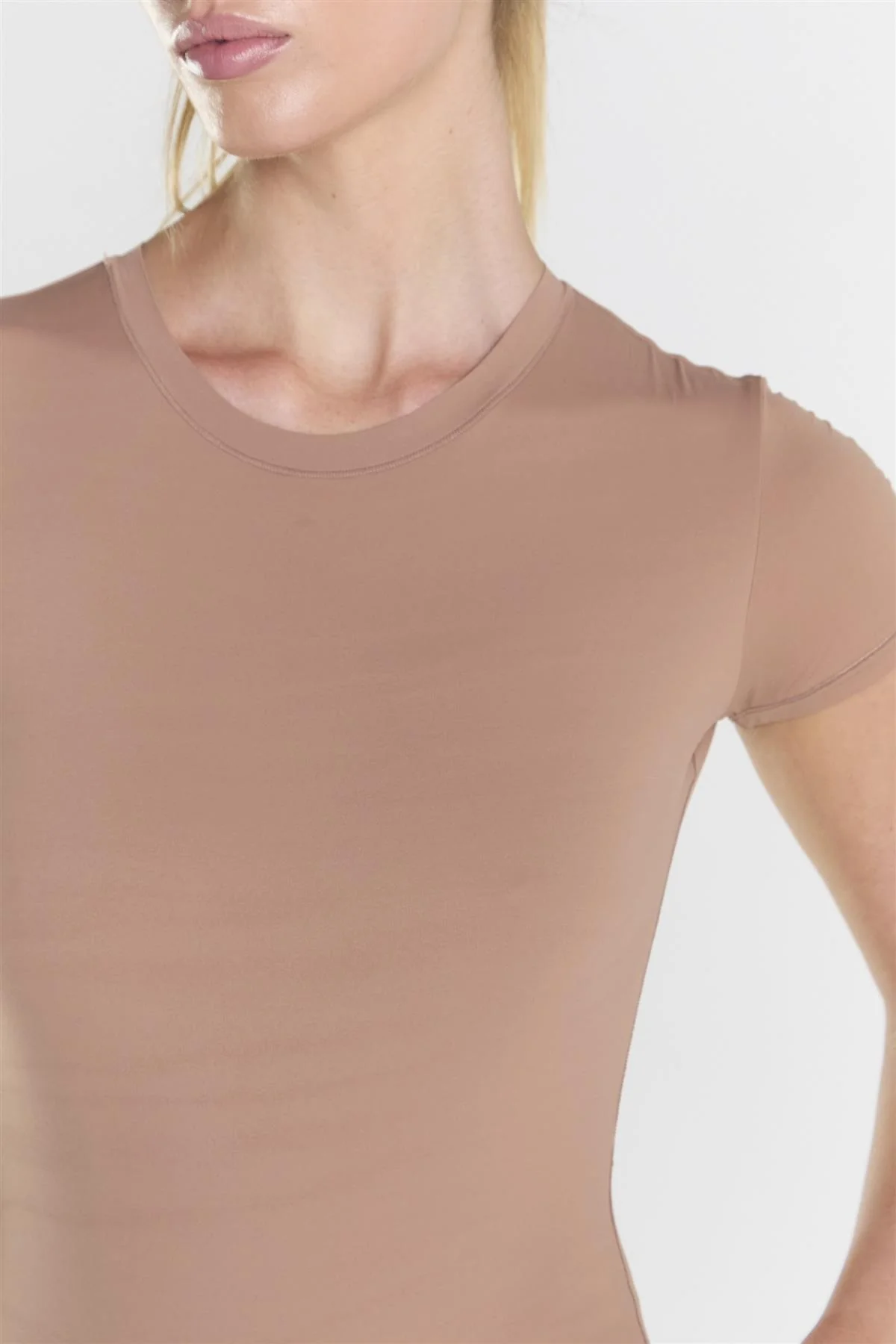 Short Sleeve Bodysuit - Brown - Image 4