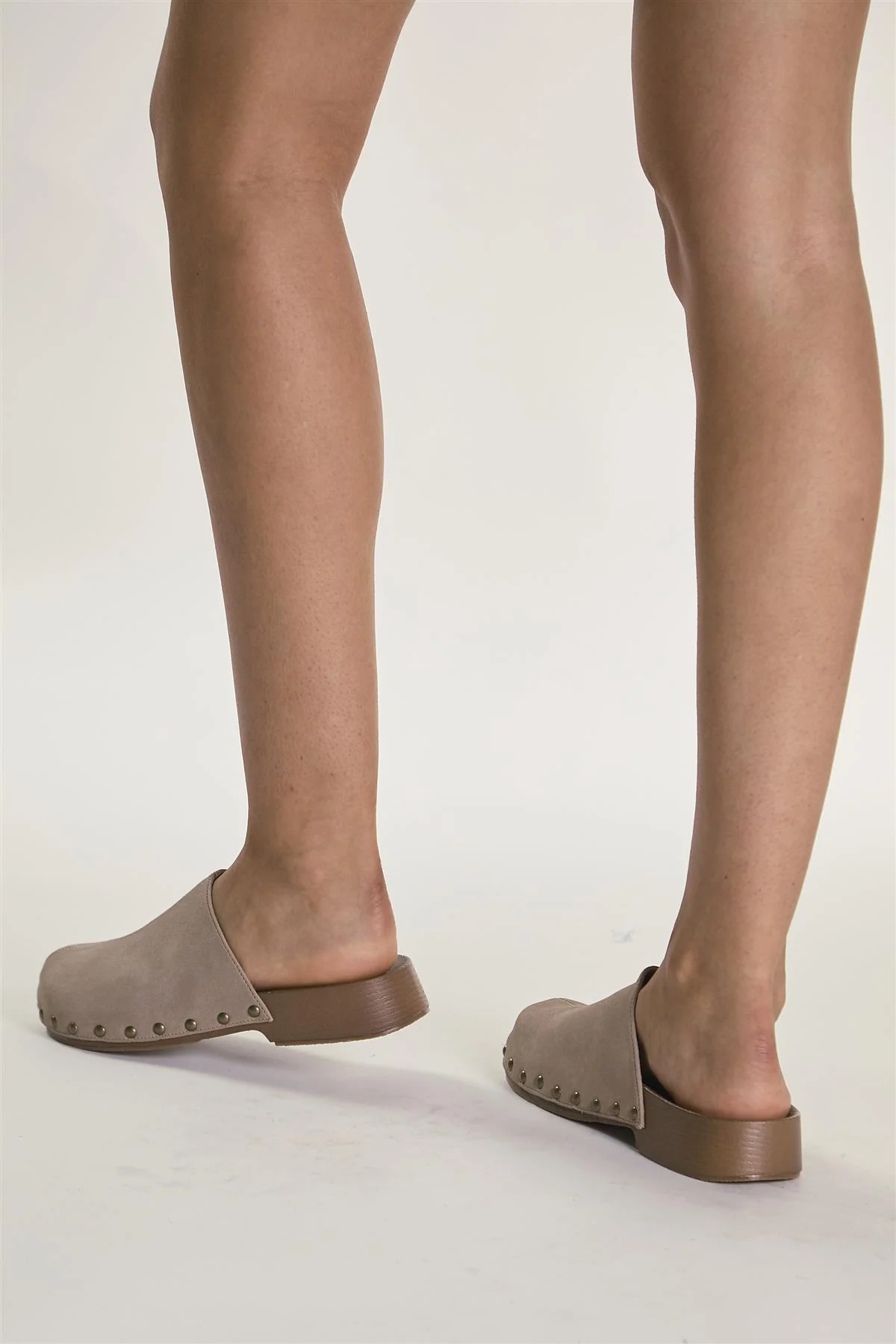 Taupe Studded Mule-Clogs - Image 3